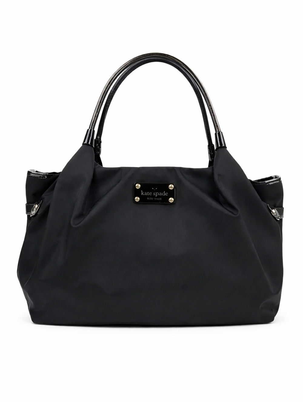Kate Spade Stevie Classic Nylon Tote Black w/ Patent Leather Trim
